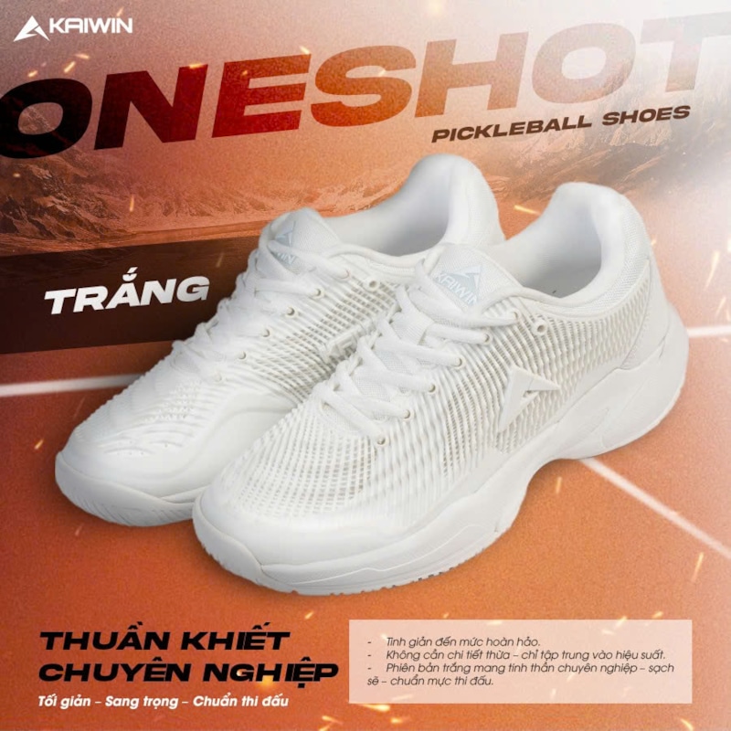 Giày Pickleball Kaiwin Oneshot - Màu Trắng - ảnh 2