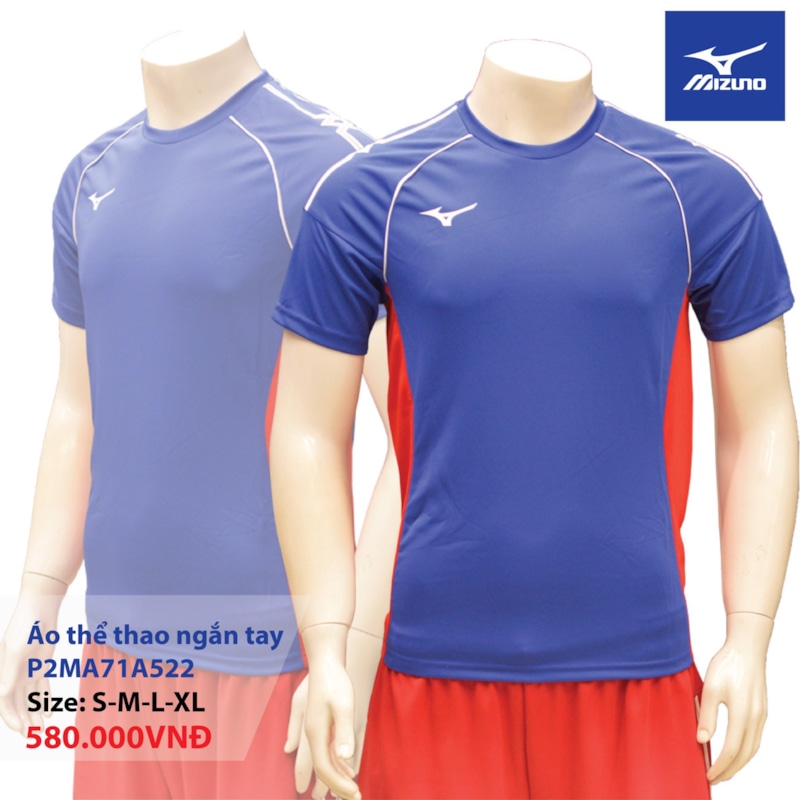 MIZUNO ÁO THỂ THAO P2MA71A5 XANH LAM - ảnh 2