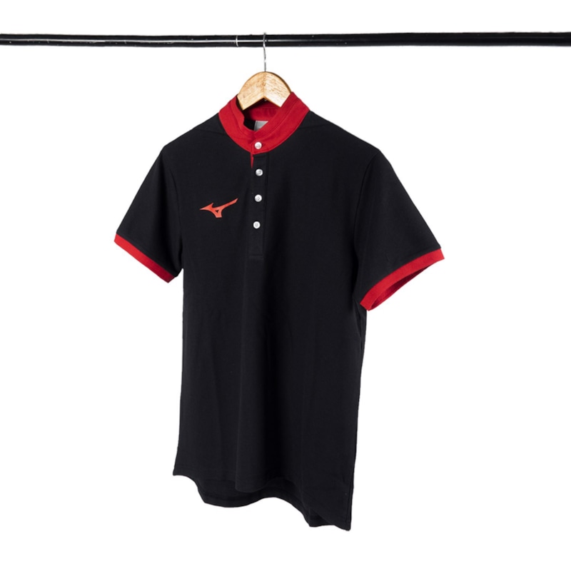 MIZUNO ÁO THỂ THAO POLO MIZUNO 32MA95S3 ĐEN ĐỎ - ảnh 2