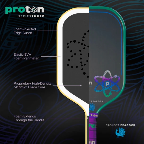 Vợt Pickleball Proton Peacock Wide Body - ảnh 3